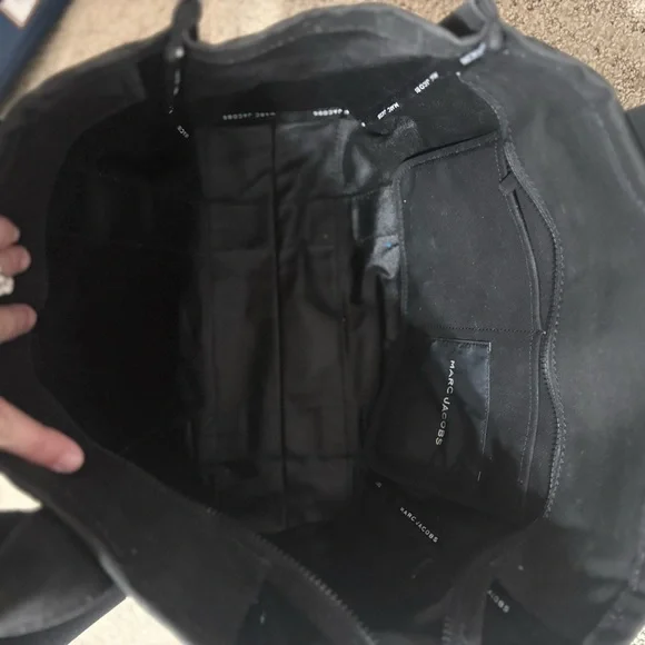 Marc Jacobs Black Canvas Tote Bag with White Lettering - Picture 2 of 5